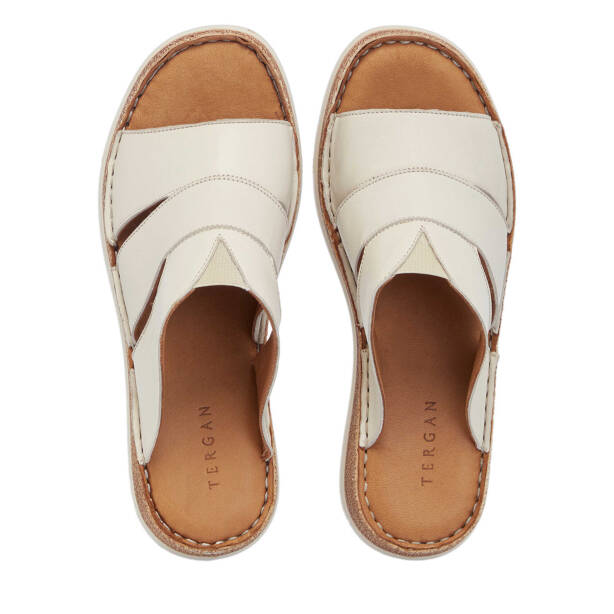 Krem Hakiki Deri Kadın Terlik - K25Y1TR68061-A68 - 5