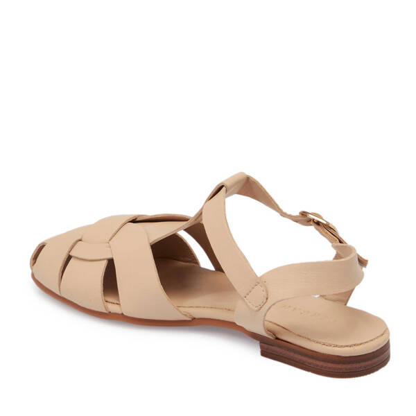 Krem Deri - Tekstil Kadın Sandalet - K25Y1SN68112-A68 - 3
