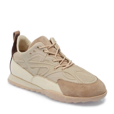 Krem Deri-Tekstil Kadın Sneaker - K25I1AY67899-U6P 