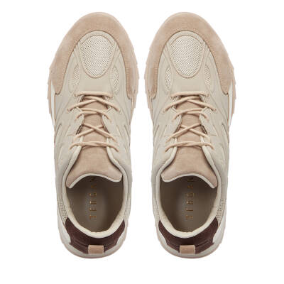 Krem Deri-Tekstil Kadın Sneaker - K25I1AY67899-U6P - 5
