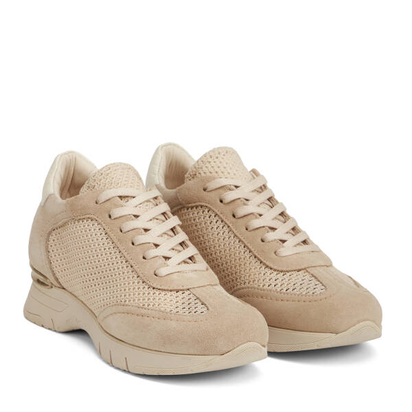 Krem Deri-Tekstil Kadın Sneaker - K26I1AY68621-V1Q - 2