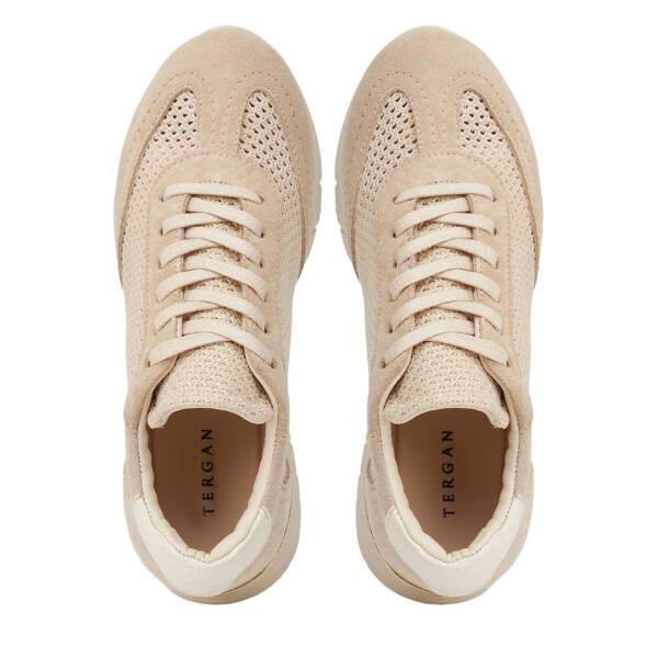 Krem Deri-Tekstil Kadın Sneaker - K26I1AY68621-V1Q - 5