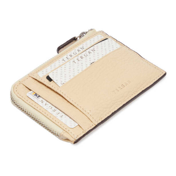 Krem Hakiki Deri Unisex Kredi Kartlık - S1KK00000265-N30 