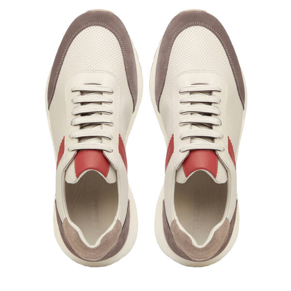 Krem Hakiki Deri Erkek Sneaker - E25I1AY57311-A68 - 5