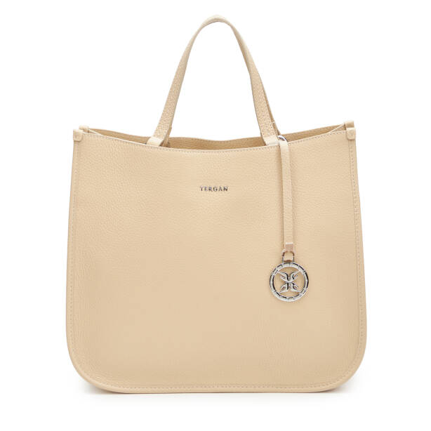 Krem Hakiki Deri Kadın Çapraz Askılı Çanta - S25K1BC80455-N30 - 1