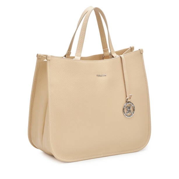 Krem Hakiki Deri Kadın Çapraz Askılı Çanta - S25K1BC80455-N30 - 2