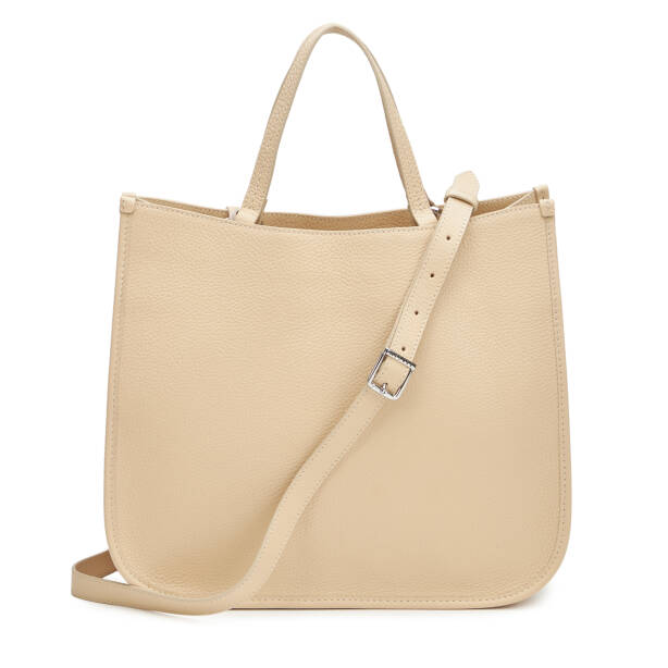 Krem Hakiki Deri Kadın Çapraz Askılı Çanta - S25K1BC80455-N30 - 3