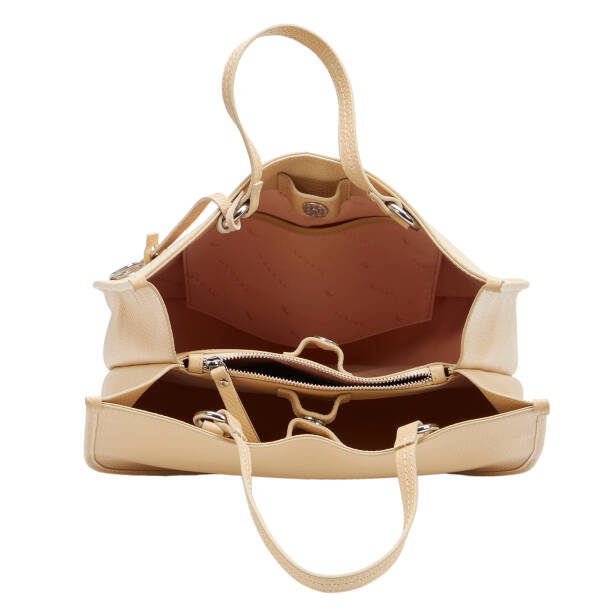 Krem Hakiki Deri Kadın Çapraz Askılı Çanta - S25K1BC80455-N30 - 4