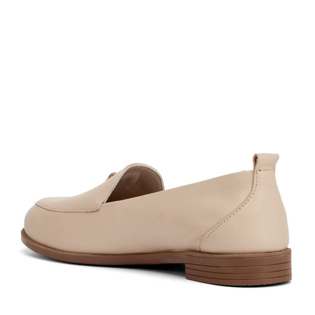 Krem Hakiki Deri Kadın Loafer - K26I1AY68409-A68 - 4