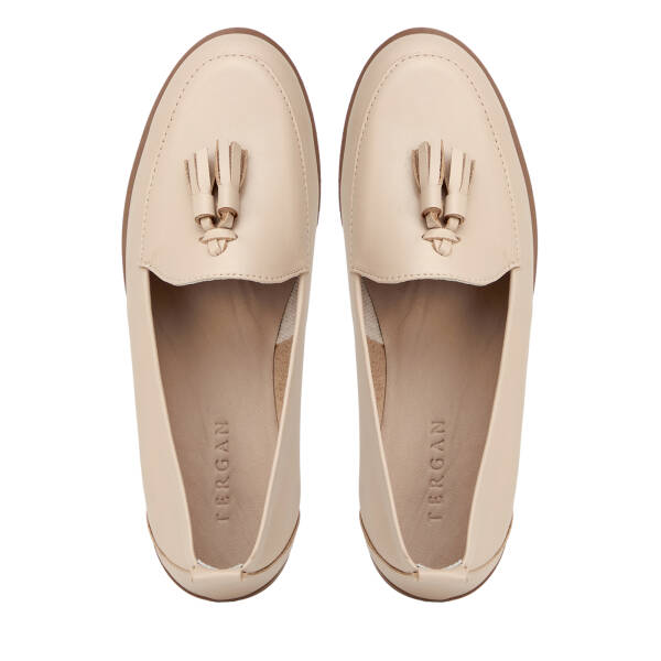 Krem Hakiki Deri Kadın Loafer - K26I1AY68409-A68 - 5