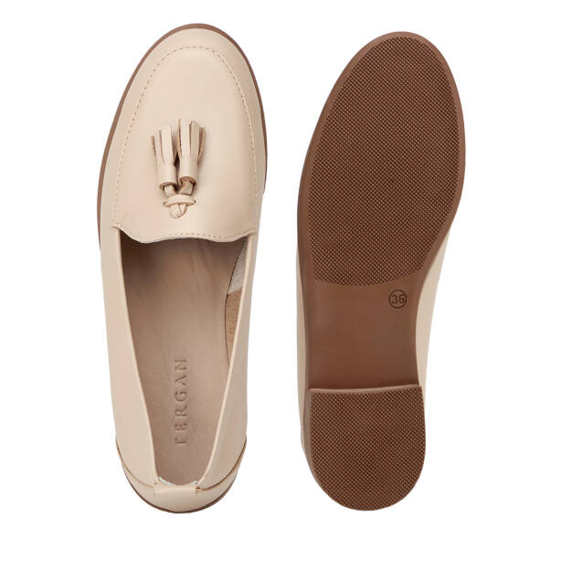 Krem Hakiki Deri Kadın Loafer - K26I1AY68409-A68 - 6
