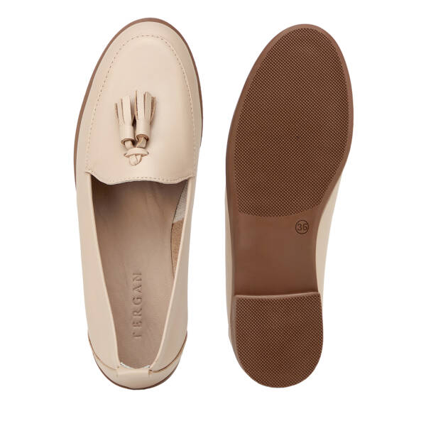 Krem Hakiki Deri Kadın Loafer - K26I1AY68409-A68 - 6