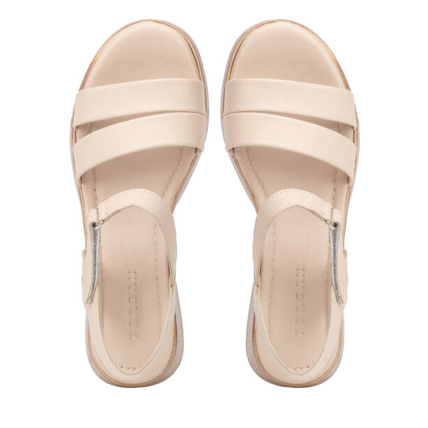 Krem Hakiki Deri Kadın Sandalet - K26Y1SN68410-A68 - 5
