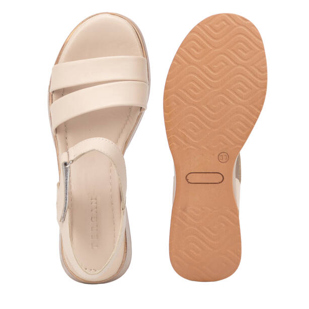 Krem Hakiki Deri Kadın Sandalet - K26Y1SN68410-A68 - 6