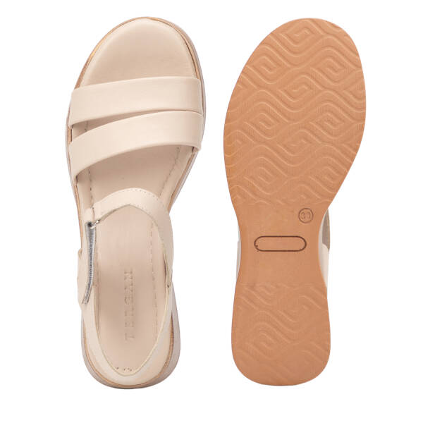 Krem Hakiki Deri Kadın Sandalet - K26Y1SN68410-A68 - 6