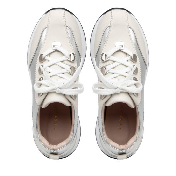 Krem Hakiki Deri Kadın Sneaker - K26I1AY68468-A68 - 5
