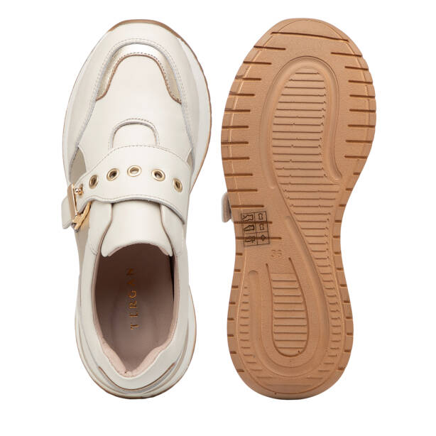 Krem Hakiki Deri Kadın Sneaker - K26I1AY68469-A68 - 6