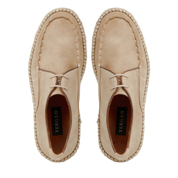 Krem Hakiki Süet Deri Erkek Casual Ayakkabı - E26I1AY57723-V1R - 5