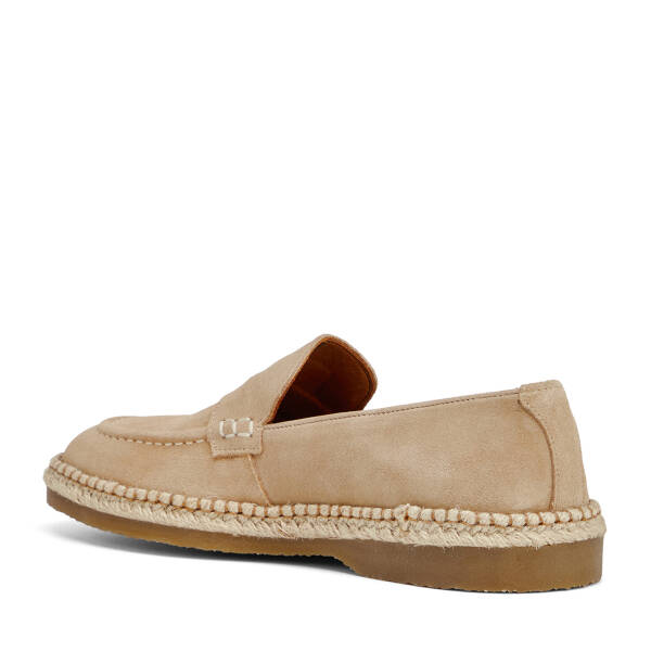 Krem Hakiki Süet Deri Erkek Loafer - E26I1AY57722-V1R - 4