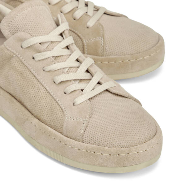 Krem Hakiki Süet Deri Erkek Sneaker - E26I1AY57709-V1Q - 3