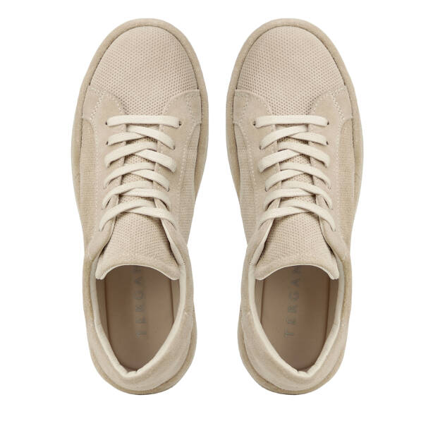 Krem Hakiki Süet Deri Erkek Sneaker - E26I1AY57709-V1Q - 5
