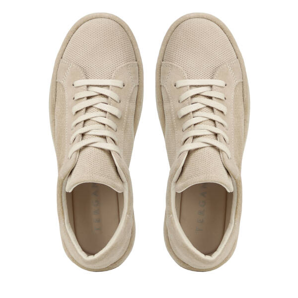 Krem Hakiki Süet Deri Erkek Sneaker - E26I1AY57709-V1Q - 5
