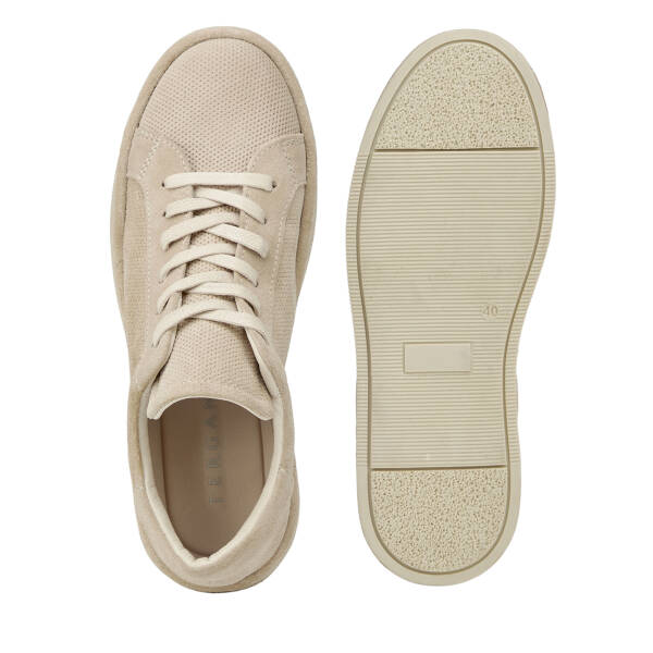 Krem Hakiki Süet Deri Erkek Sneaker - E26I1AY57709-V1Q - 6