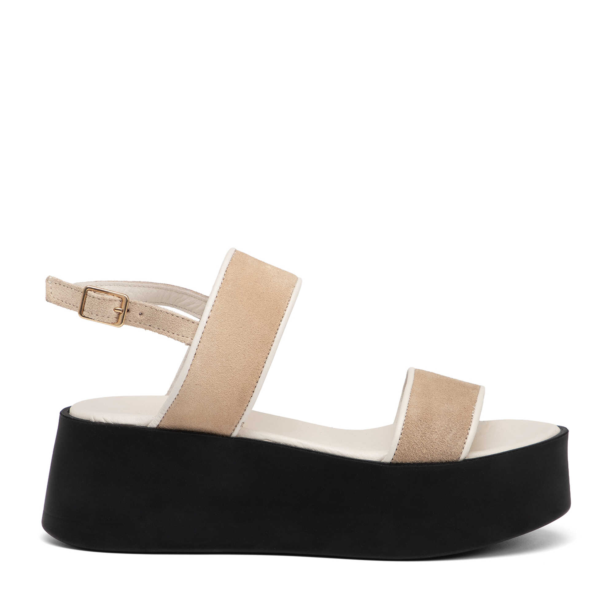 Krem Hakiki Süet Deri Kadın Sandalet - K26Y1SN68588-U6P