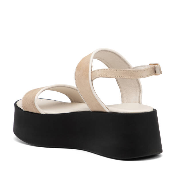 Krem Hakiki Süet Deri Kadın Sandalet - K26Y1SN68588-U6P - 4