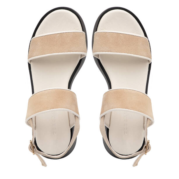 Krem Hakiki Süet Deri Kadın Sandalet - K26Y1SN68588-U6P - 5