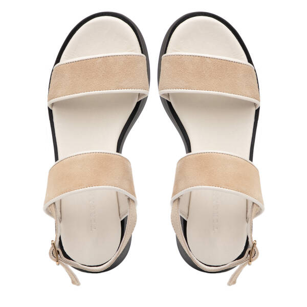 Krem Hakiki Süet Deri Kadın Sandalet - K26Y1SN68588-U6P - 5
