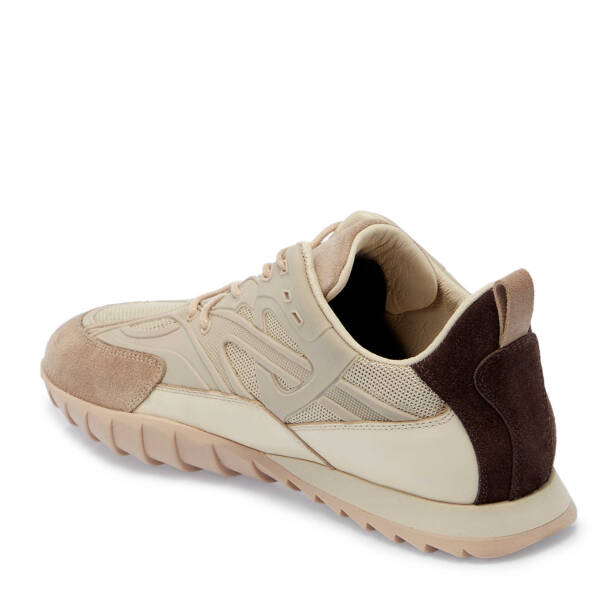 Krem Süet Deri Kadın Sneaker - K25I1AY67899-U6P - 3