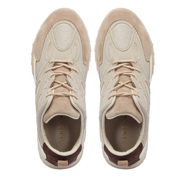 Krem Süet Deri Kadın Sneaker - K25I1AY67899-U6P - 5