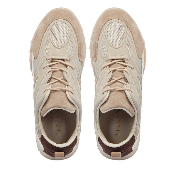 Krem Süet Deri Kadın Sneaker - K25I1AY67899-U6P - 5