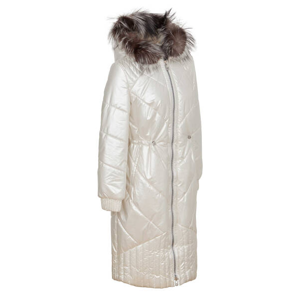Krem Tekstil - Kürk Kadın Kürk Kaban - K23IKM320366-H2W - Tergan