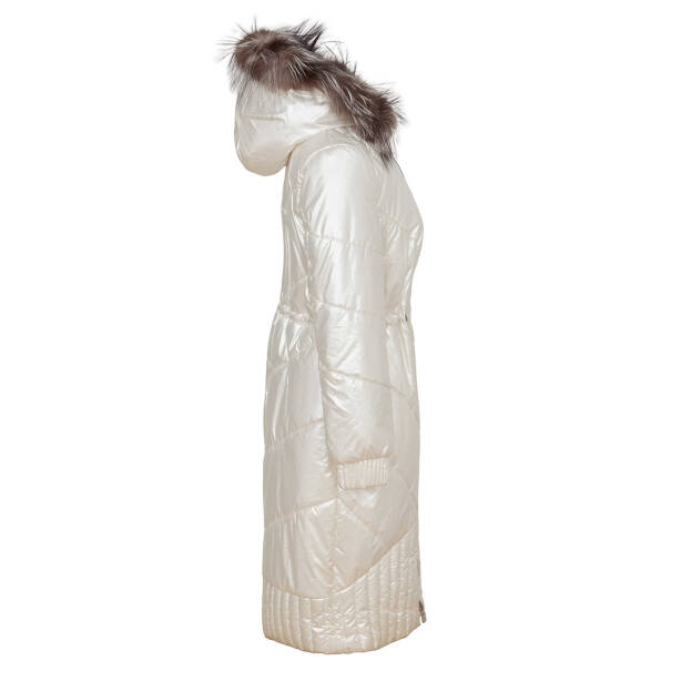 Krem Tekstil - Kürk Kadın Kürk Kaban - K23IKM320366-H2W - Tergan