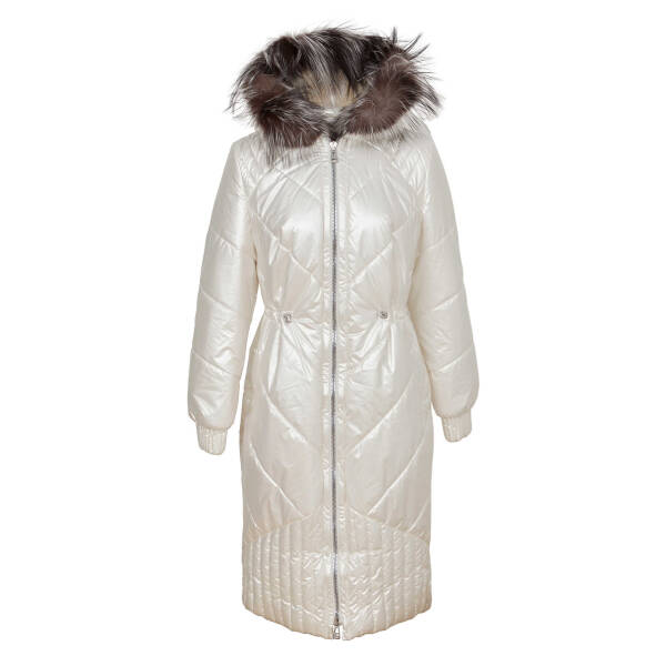 Krem Tekstil - Kürk Kadın Kürk Kaban - K23IKM320366-H2W - 1