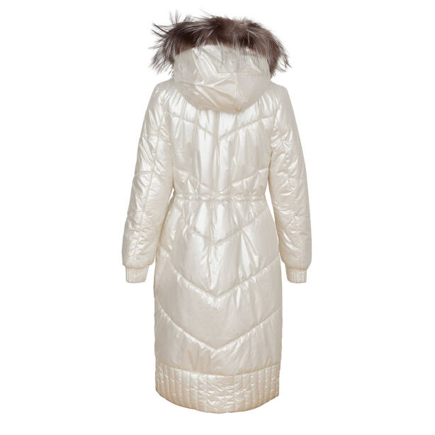 Krem Tekstil - Kürk Kadın Kürk Kaban - K23IKM320366-H2W - 4