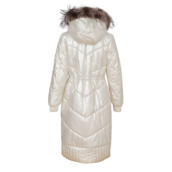 Krem Tekstil - Kürk Kadın Kürk Kaban - K23IKM320366-H2W - 4