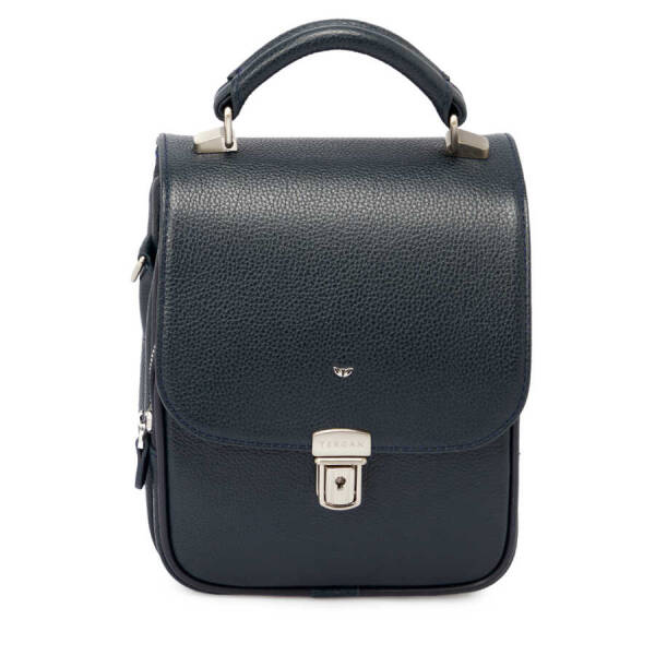 Lacivert Hakiki Deri Erkek Çapraz Askılı Çanta - S1AC00002928-X86 - 1