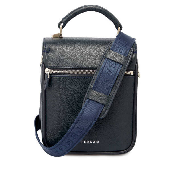 Lacivert Hakiki Deri Erkek Çapraz Askılı Çanta - S1AC00002928-X86 - 3