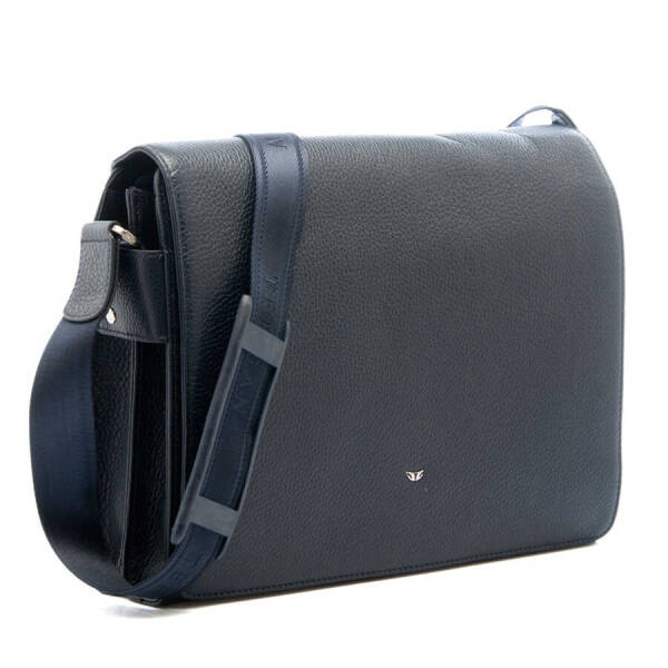 Lacivert Hakiki Deri Erkek Çapraz Askılı Çanta - S1AC00002963-A38 - 2