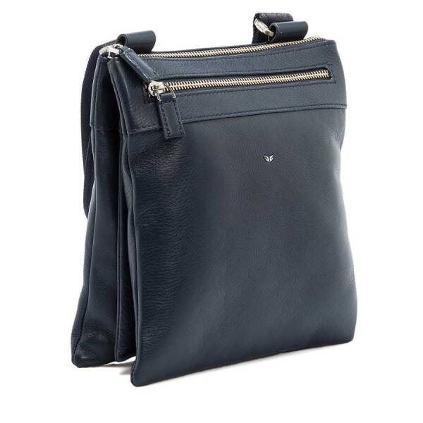 Lacivert Hakiki Deri Erkek Çapraz Askılı Çanta - S1AC00021110-I91 - 2