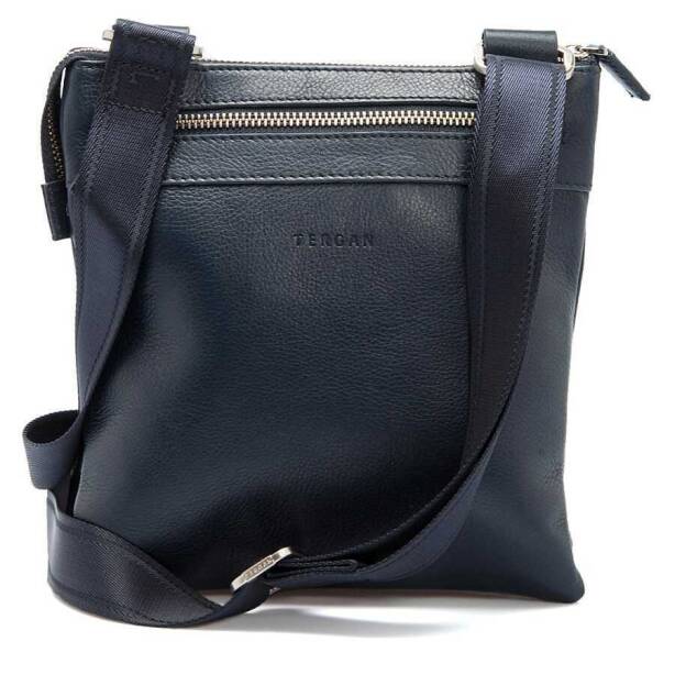 Lacivert Hakiki Deri Erkek Çapraz Askılı Çanta - S1AC00021110-I91 - 3