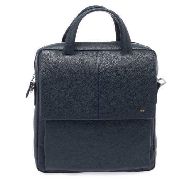 Lacivert Hakiki Deri Erkek Çapraz Askılı Çanta - S1AC00021139-A38 