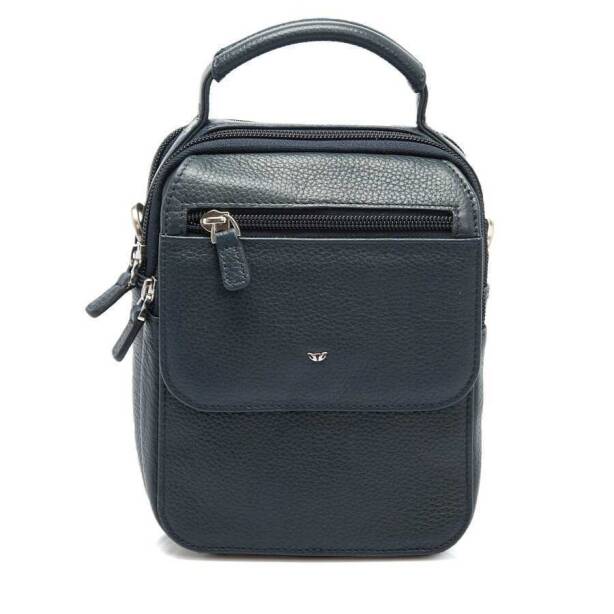 Lacivert Hakiki Deri Erkek Çapraz Askılı Çanta - S1AC00021285-X86 - 1