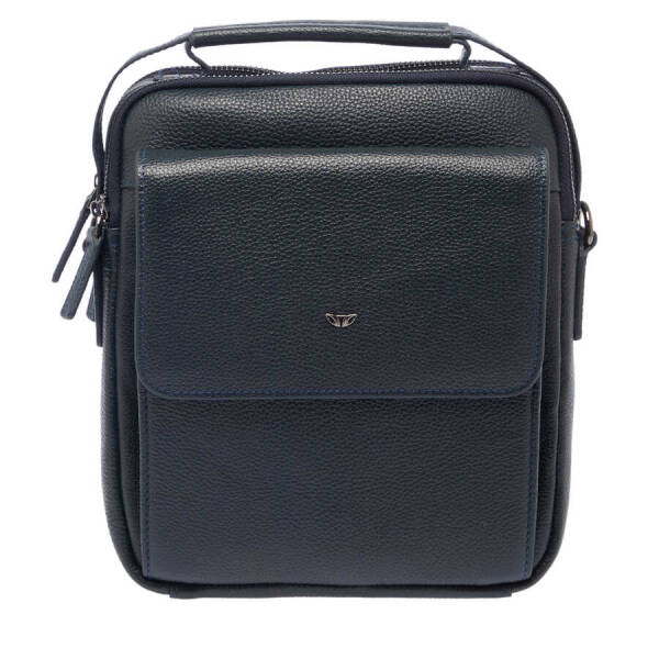 Lacivert Hakiki Deri Erkek Çapraz Askılı Çanta - S1AC00021399-X86 - 1