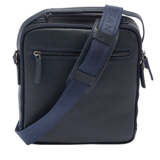 Lacivert Hakiki Deri Erkek Çapraz Askılı Çanta - S1AC00021399-X86 - 3