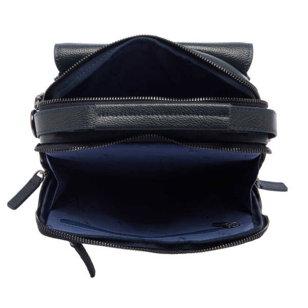 Lacivert Hakiki Deri Erkek Çapraz Askılı Çanta - S1AC00021399-X86 - 4