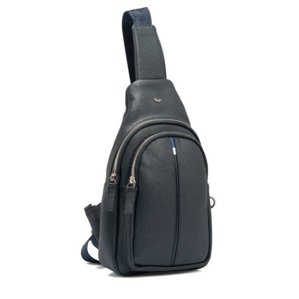 Lacivert Hakiki Deri Erkek Çapraz Askılı Çanta - S1AC00021401-X86 - 2
